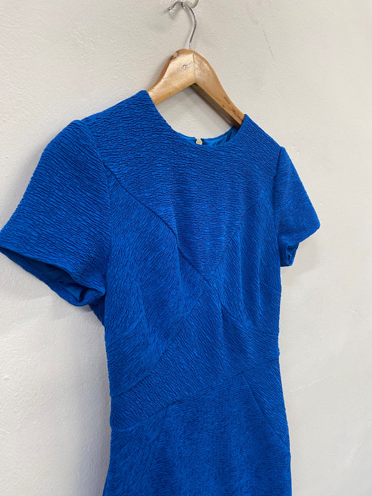 Fabulous Ted Baker Nedeli textured Bodycon party Dress UK8-10 Blue NF494