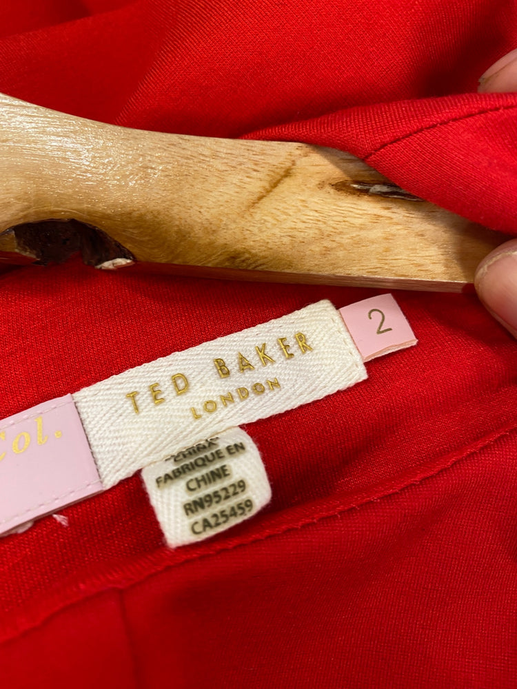 Fabulous Ted Baker Papron party Dress Uk10 Red NF494