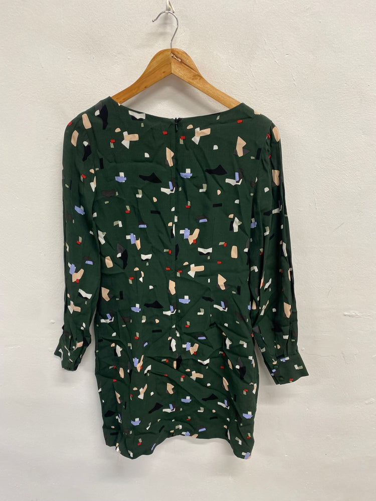 Fabulous Oliver Bonas Midi Dress UK 8 Green pattern
