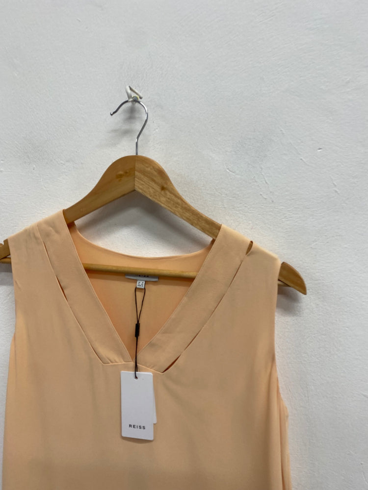 Fabulous REISS Blouse UK 10 Peach Bruna v neck NF494