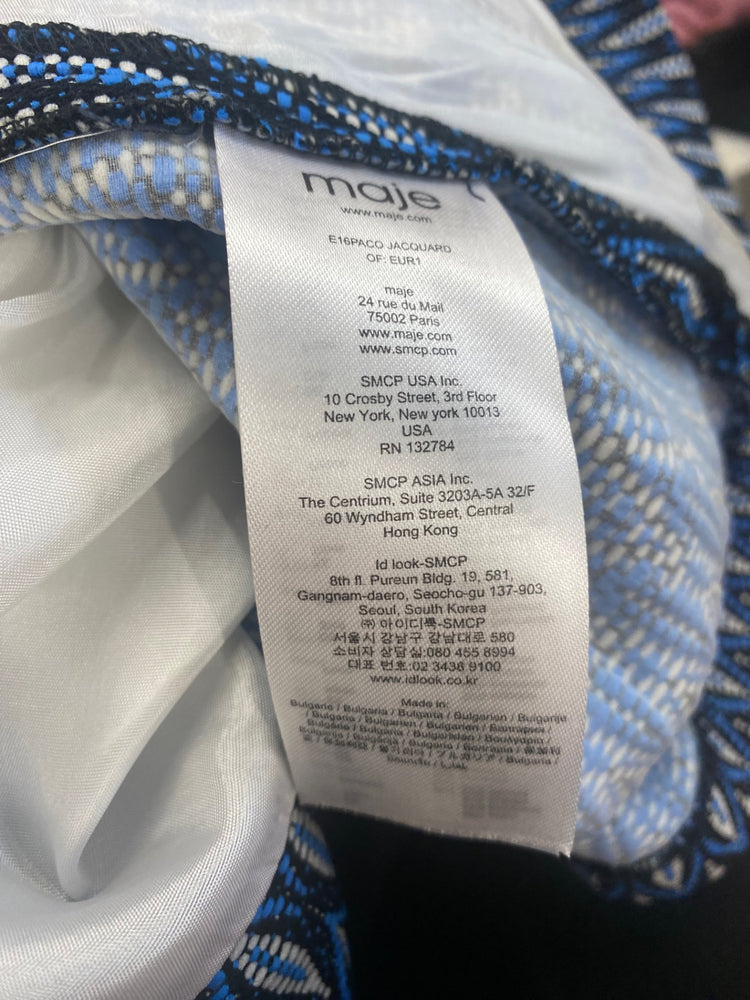 Fabulous Maje jacquard mini Skort Uk8 Blue geometric NF494