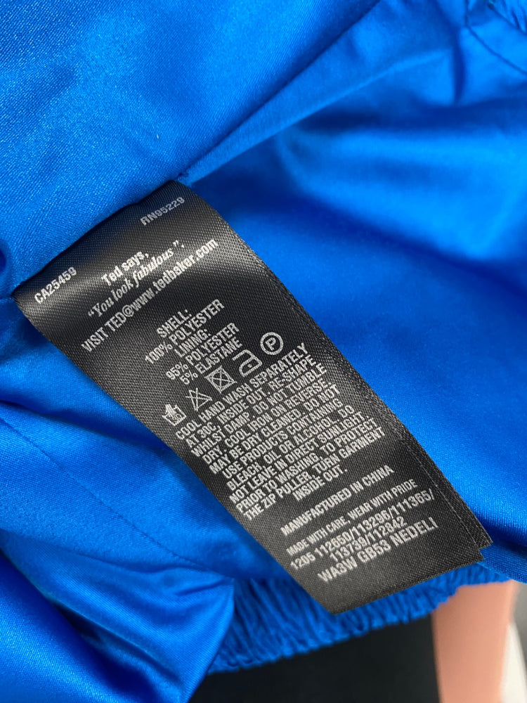 Fabulous Ted Baker Nedeli textured Bodycon party Dress UK8-10 Blue NF494