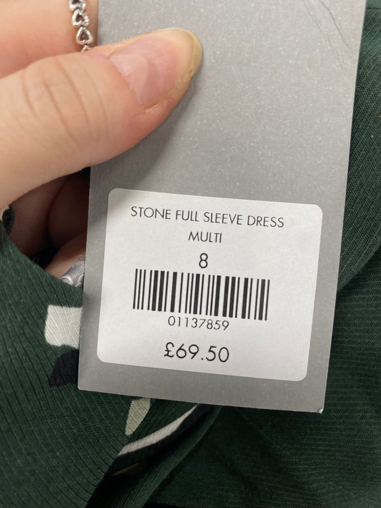 Fabulous Oliver Bonas Midi Dress UK 8 Green pattern