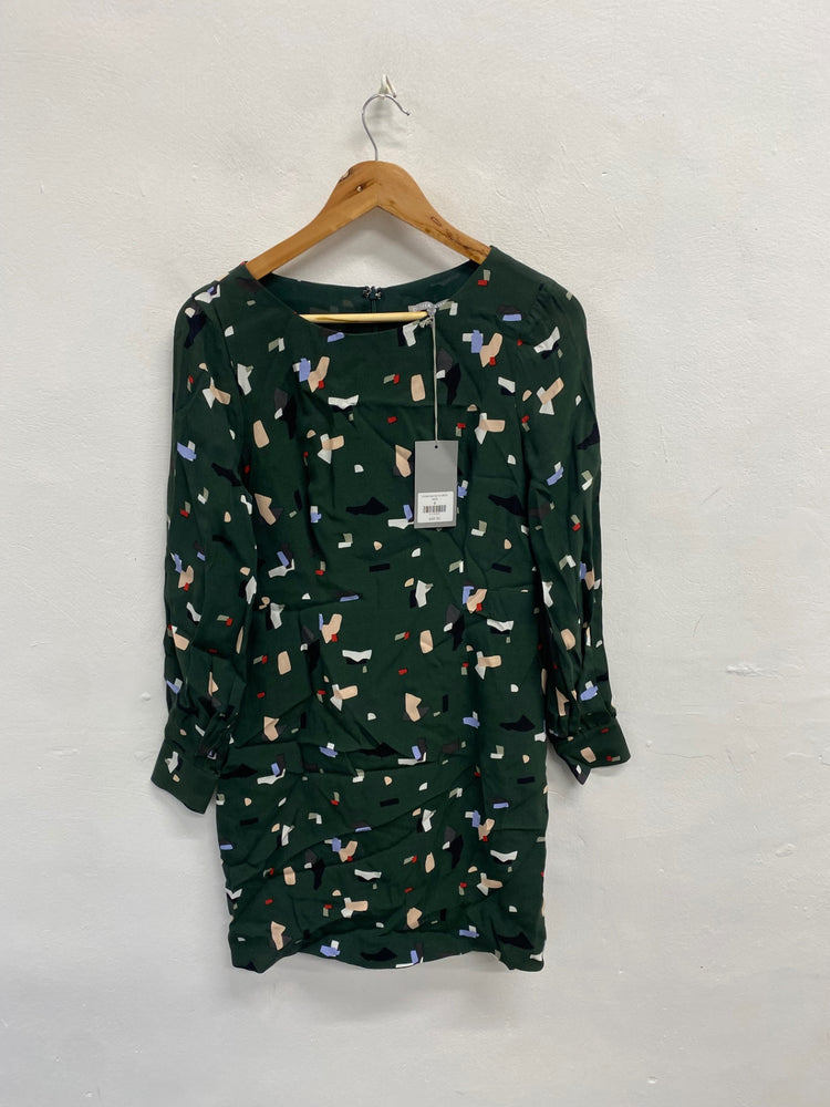 Fabulous Oliver Bonas Midi Dress UK 8 Green pattern