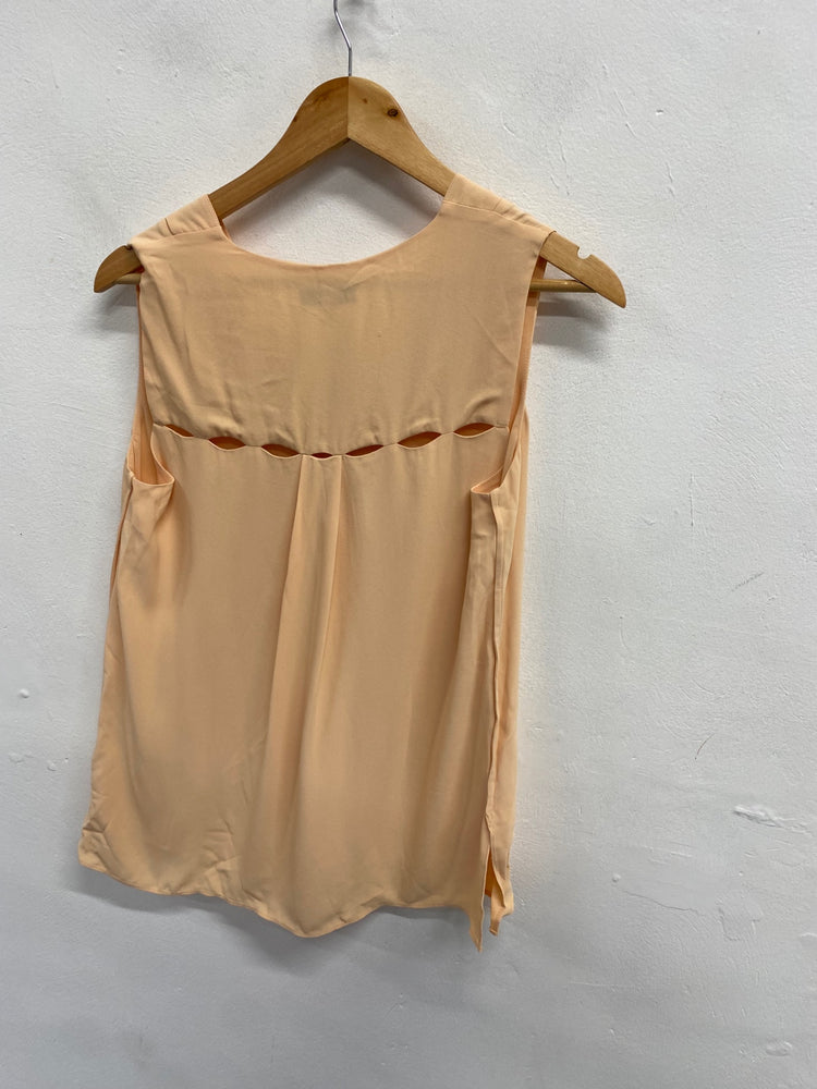 Fabulous REISS Blouse UK 10 Peach Bruna v neck NF494