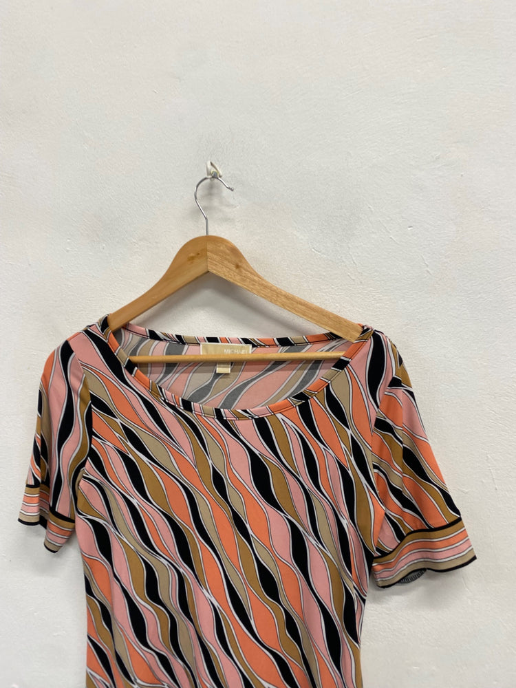 Fabulous Michael Kors Dress UK 8 Pink black geometric NF494