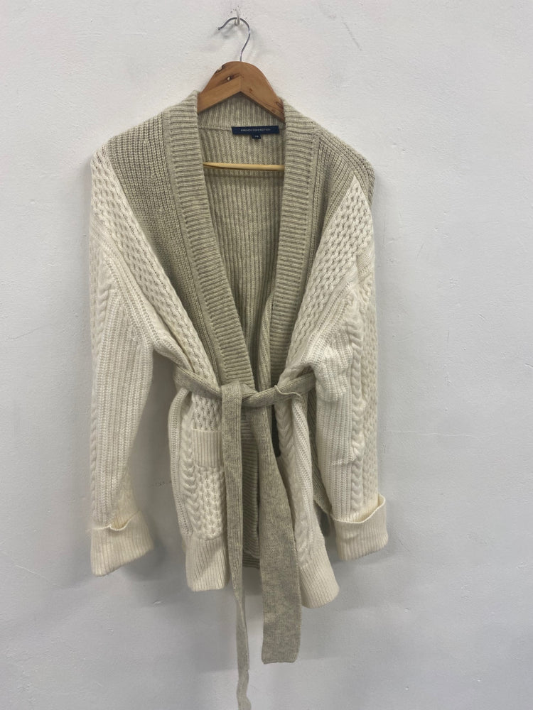 Fabulous French Connection wool blend oversized Cardigan UkXS Beige NF494