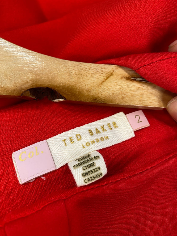 Fabulous Ted Baker Papron party Dress Uk10 Red NF494