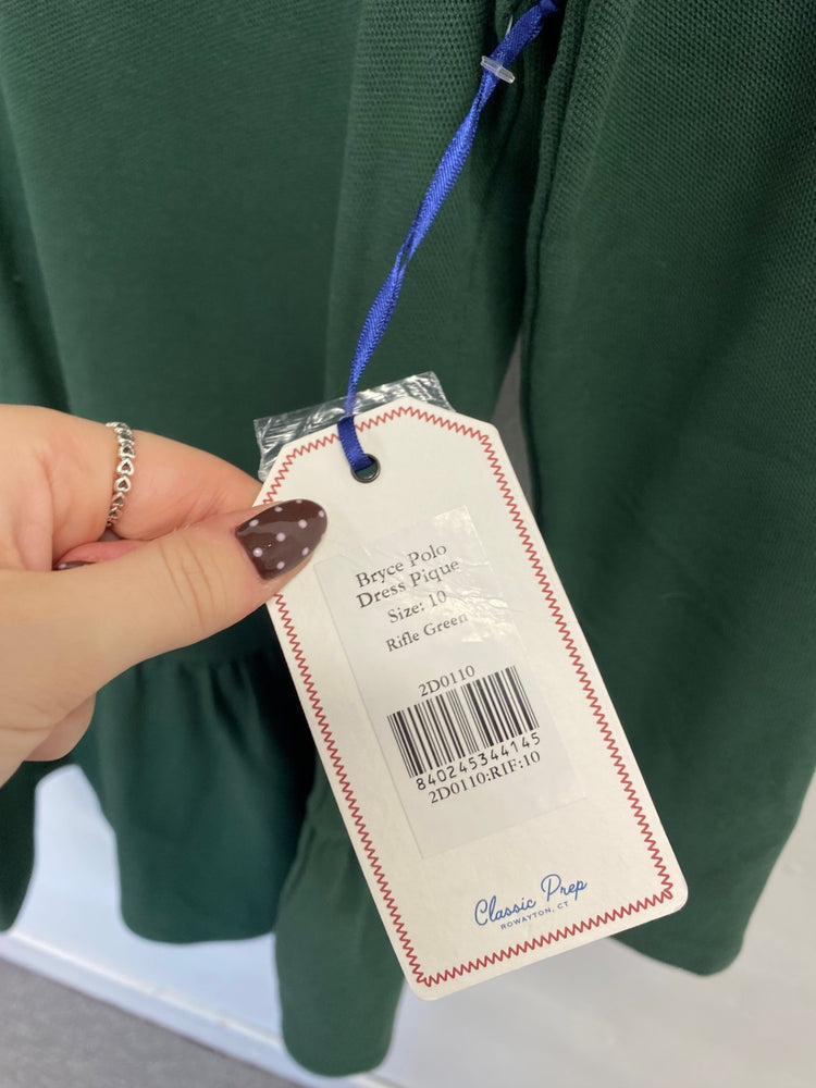 Fabulous Classic prep Midi Dress Age 10 Green polo dress NF494