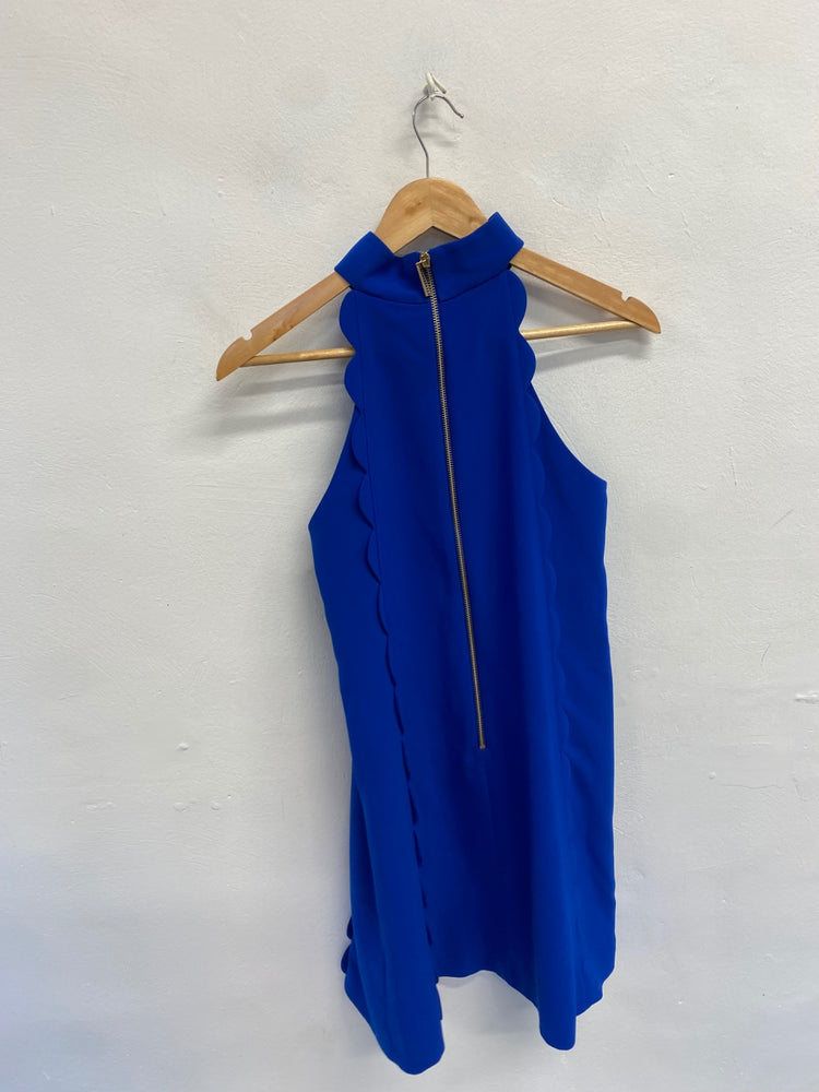Fabulous Ted Baker torrii Mini dress UK 8 Blue halter neck smock NF494