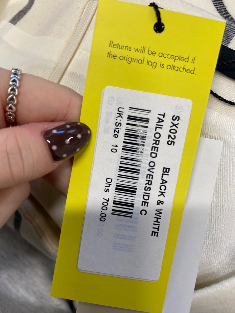 Fabulous Karen Millen Midi Skirt UK 10 Beige checked office NF494