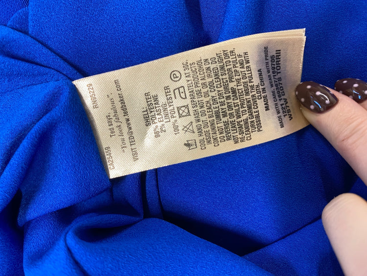 Fabulous Ted Baker torrii Mini dress UK 8 Blue halter neck smock NF494