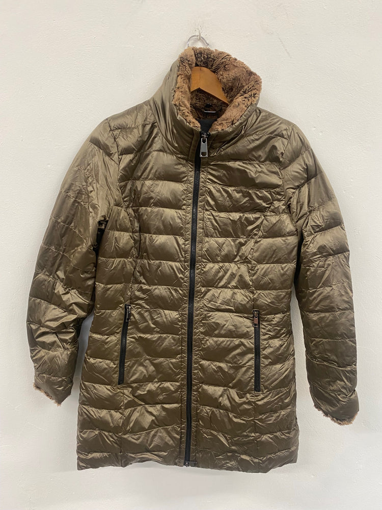 Fabulous Barbara lebek down filler cosy Puffer Jacket UK12 brown SL469