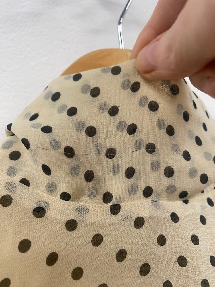 Fabulous Paul Smith pure silk spotted Blouse UK12 champagne SL496