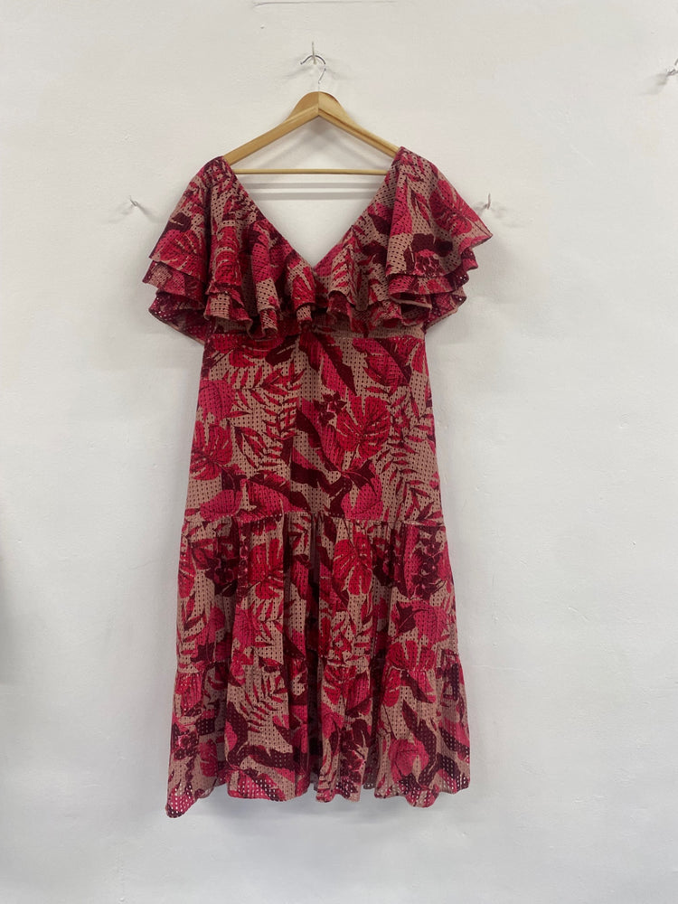 Fabulous Johanne Ortiz x H&M Spanish romantic Dress UK20 Red KJ497