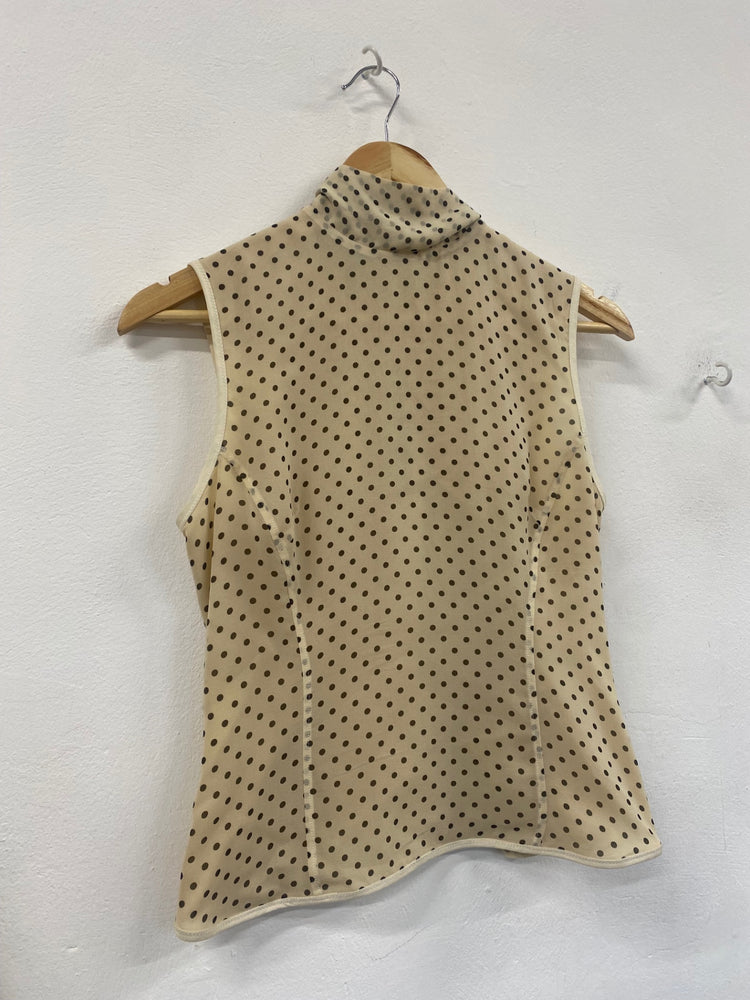 Fabulous Paul Smith pure silk spotted Blouse UK12 champagne SL496