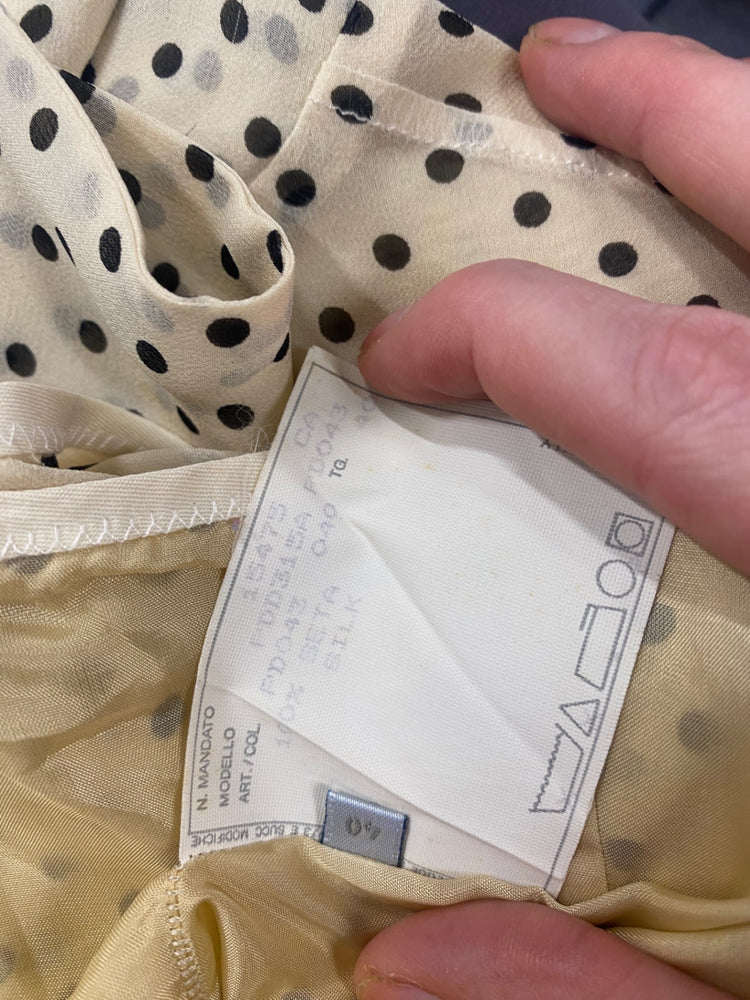 Fabulous Paul Smith pure silk spotted Blouse UK12 champagne SL496