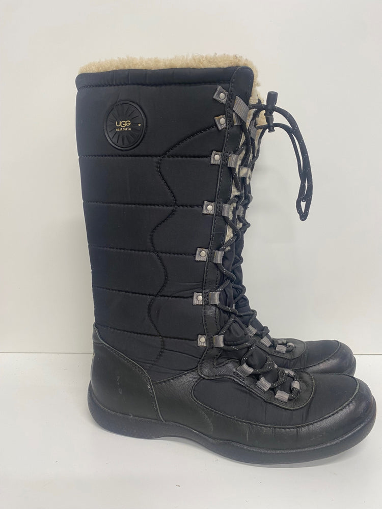 Fabulous UGG quilted high winter Boots UK6.5 Black SL495