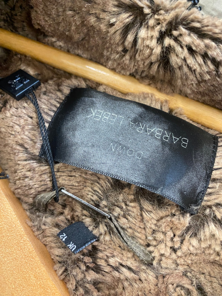 Fabulous Barbara lebek down filler cosy Puffer Jacket UK12 brown SL469