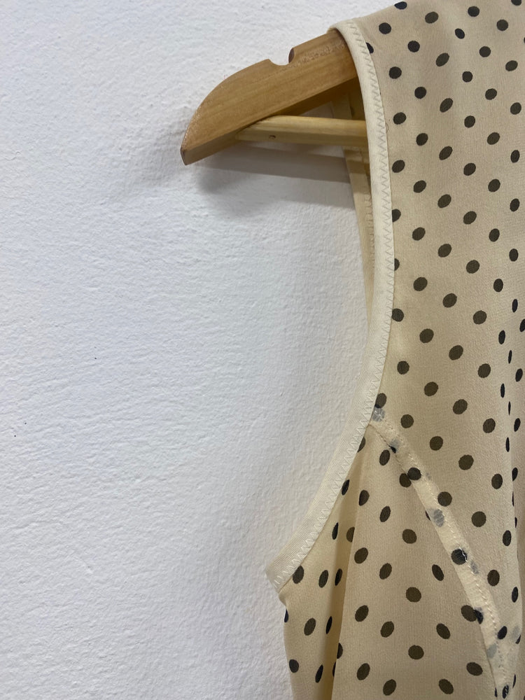 Fabulous Paul Smith pure silk spotted Blouse UK12 champagne SL496