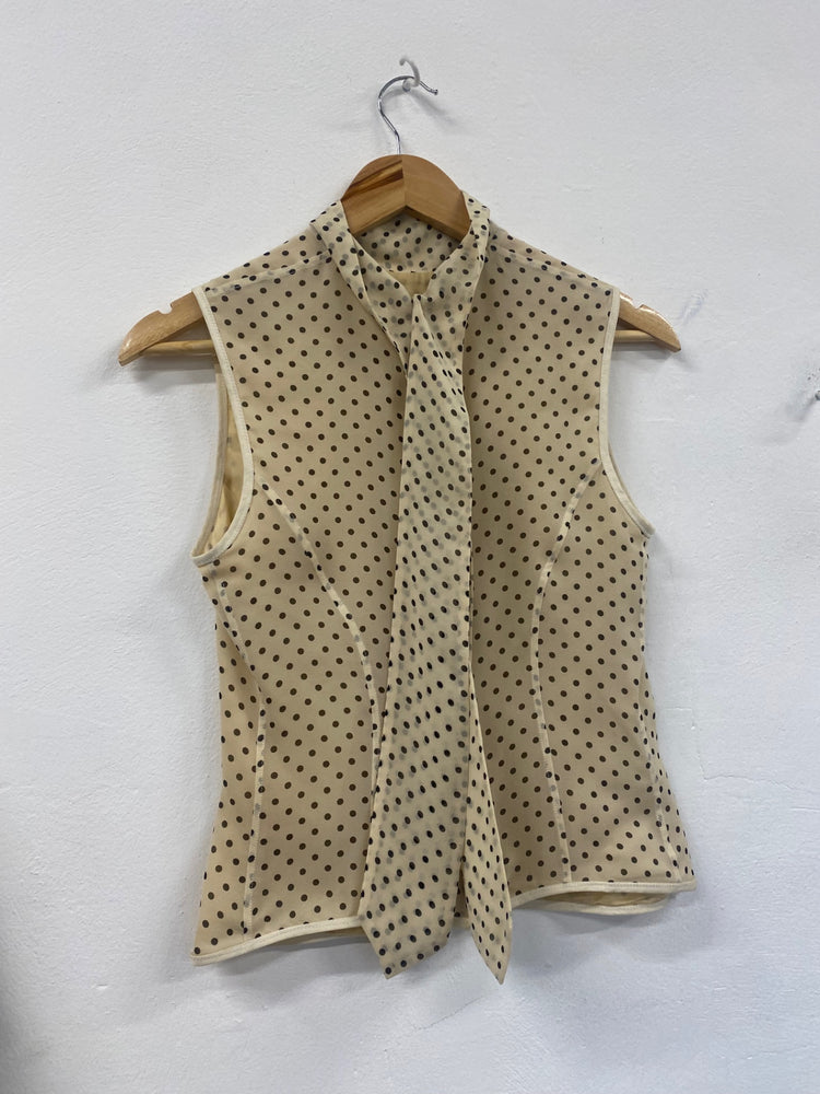 Fabulous Paul Smith pure silk spotted Blouse UK12 champagne SL496