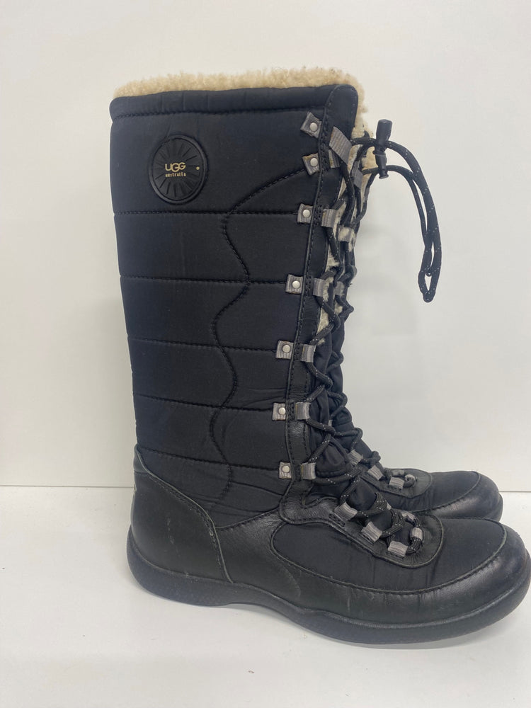 Fabulous UGG quilted high winter Boots UK6.5 Black SL495