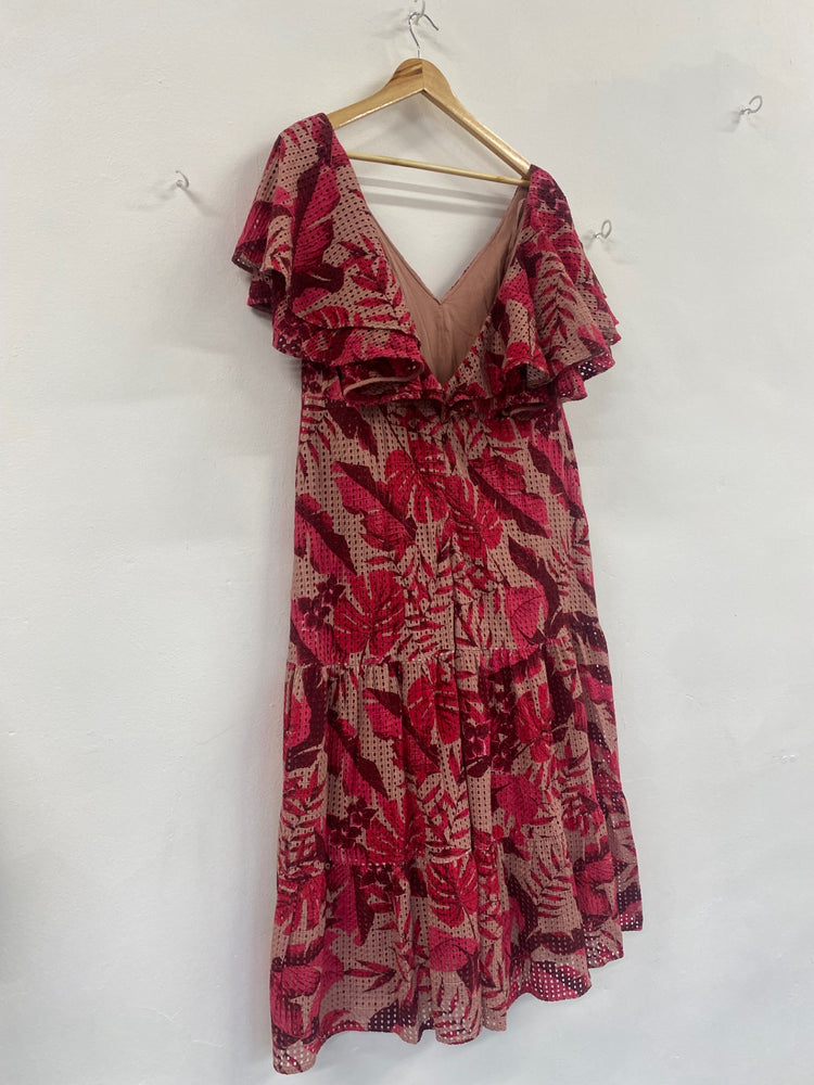 Fabulous Johanne Ortiz x H&M Spanish romantic Dress UK20 Red KJ497