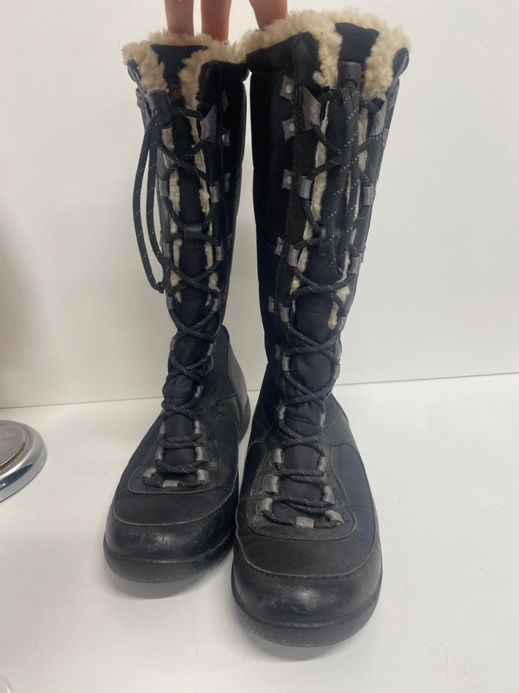 Fabulous UGG quilted high winter Boots UK6.5 Black SL495