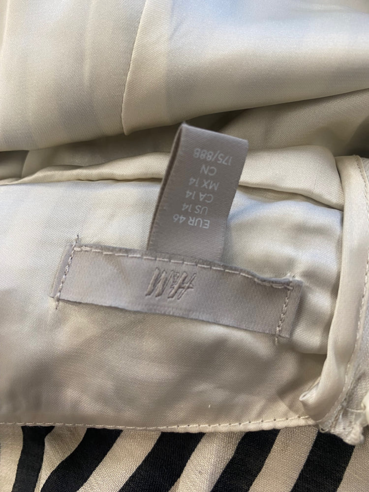 Fabulous H&M Occasion Dress & Fascinator UK18 Beige & black race Day KJ497