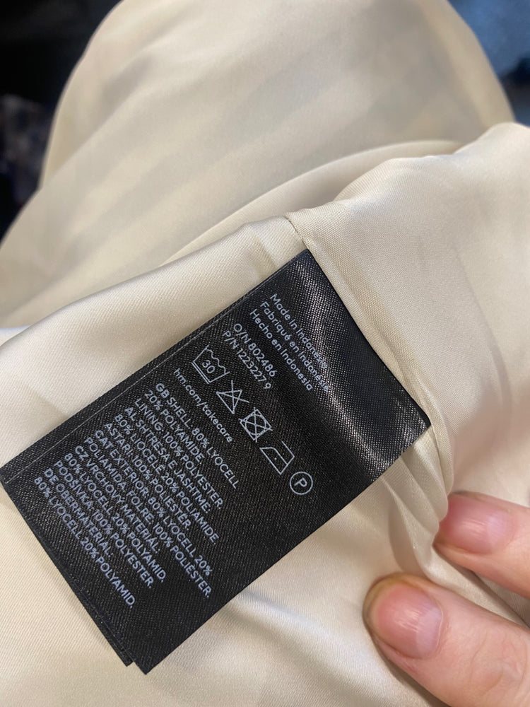 Fabulous H&M Occasion Dress & Fascinator UK18 Beige & black race Day KJ497