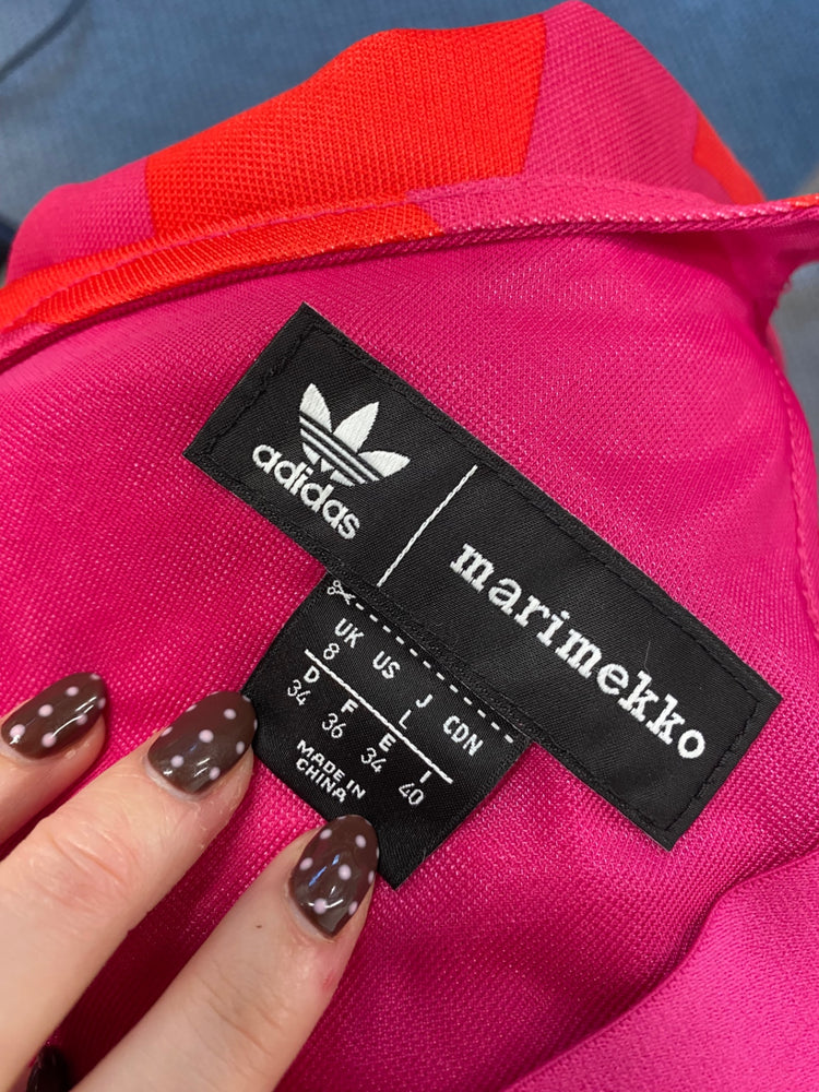 Fabulous Adidas x Marimekko active Midi Dress UK 8 Pink swirl MW492