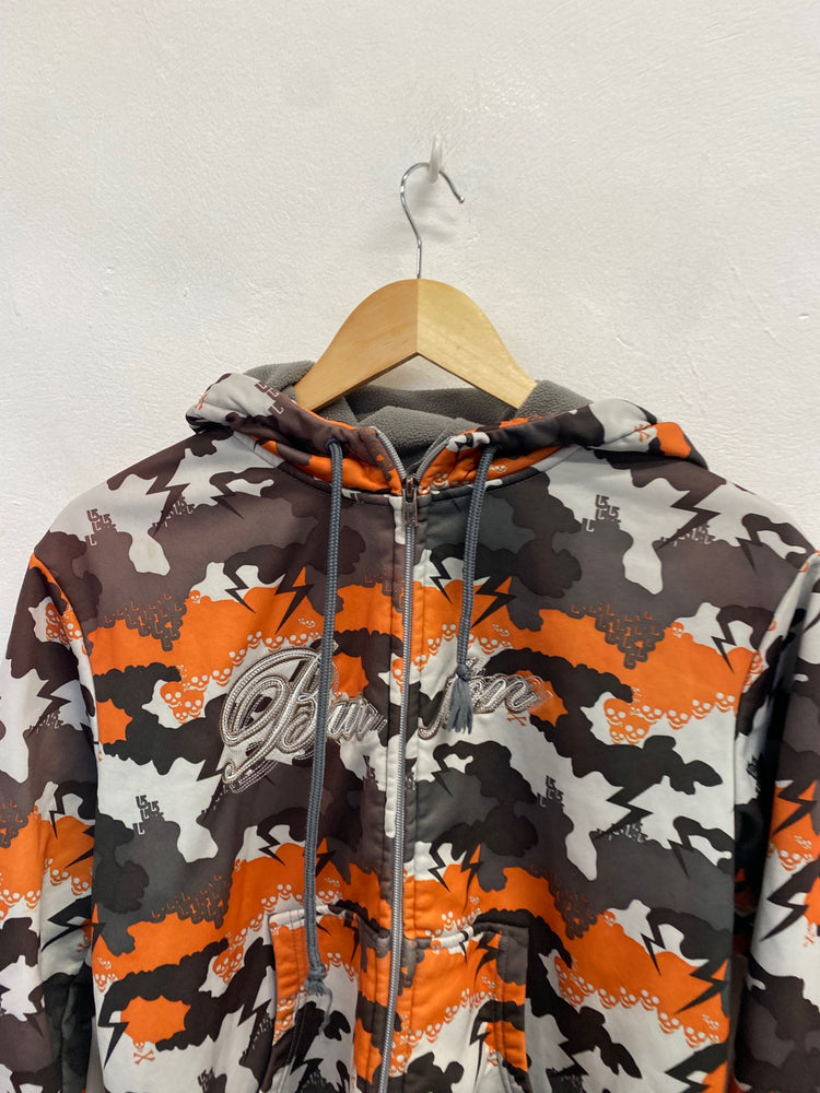 Fabulous Burton Hoodie UK L Multicolor orange grey zip streetstyle JM478