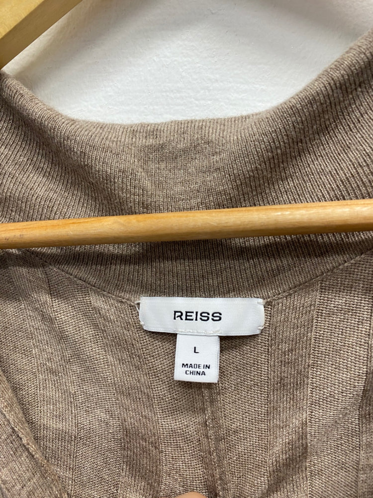 Fabulous Reiss Winnie wool Midiaxi Dress UK 14 Beige AS001