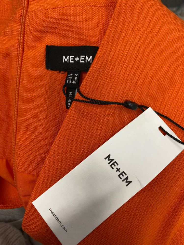 Fabulous Me + em Maxi Dress UK 12 Orange textured pleat RG020