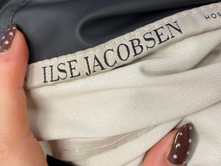 Fabulous Ilse jacobsen Raincoat UK 10 Black longline RG020