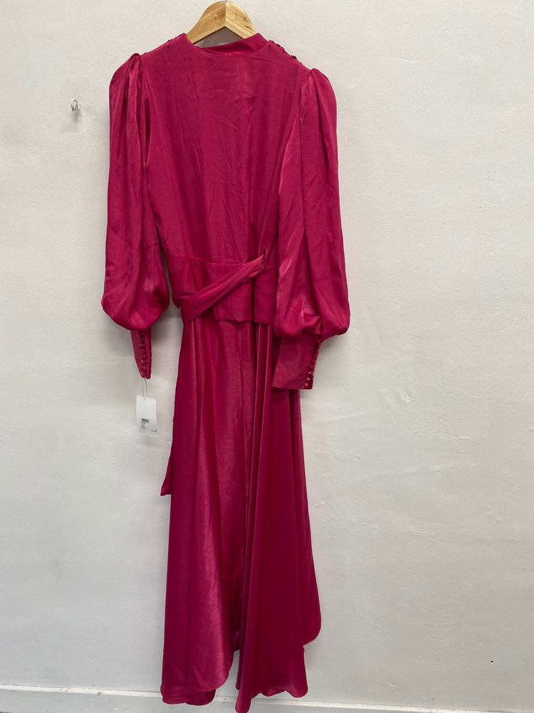 Fabulous Costarellos satin fuschia Formal Dress UK 8 Pink RG020
