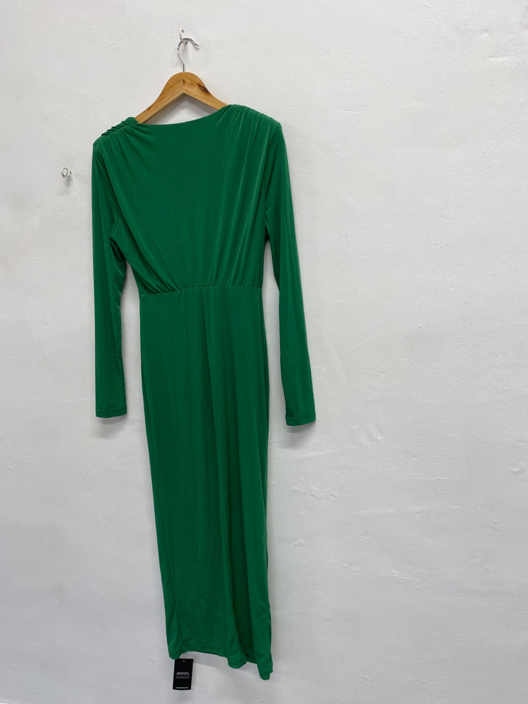 Fabulous Karen Millen jersey crepe cowl Midi Dress UK 8 Green new RG020