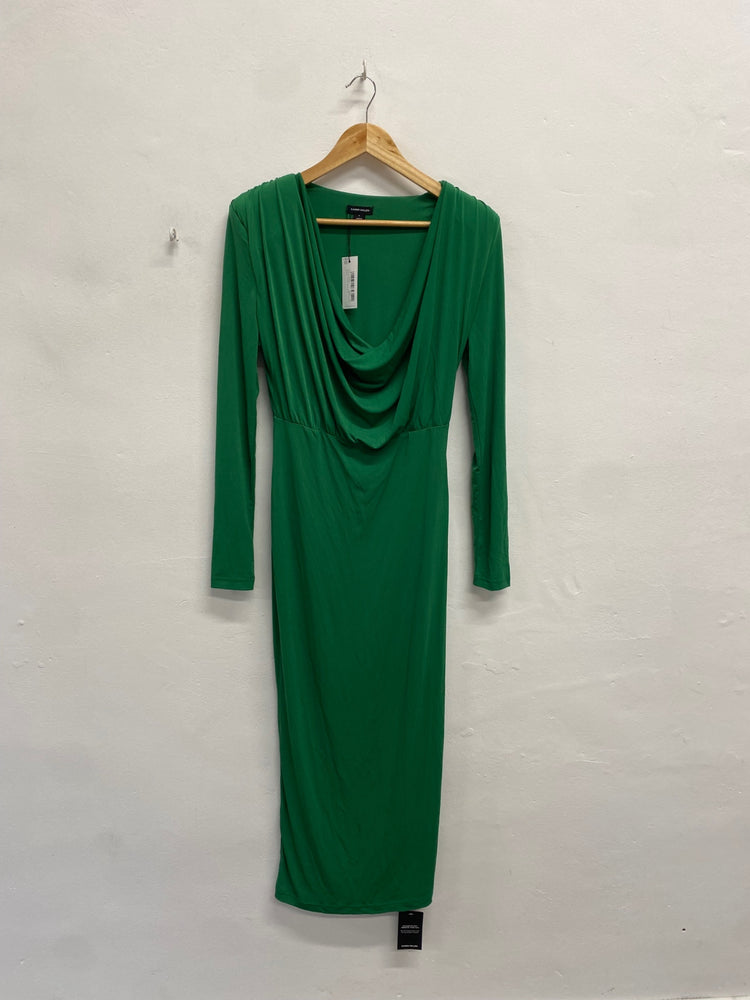 Fabulous Karen Millen jersey crepe cowl Midi Dress UK 8 Green new RG020