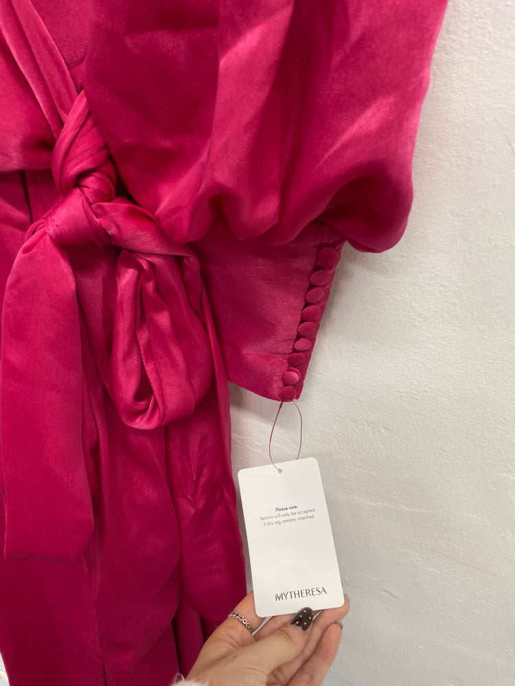 Fabulous Costarellos satin fuschia Formal Dress UK 8 Pink RG020