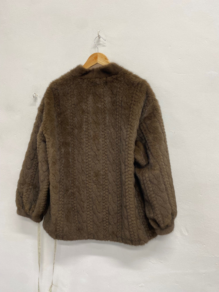 Fabulous Vita grace Faux fur vail chic espresso jacket cardigan UK 10 RG020