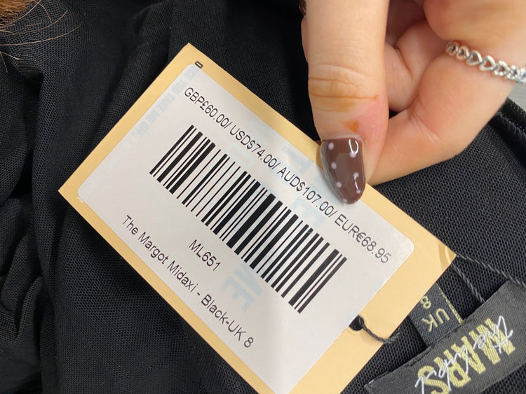 Fabulous Mars the label Dress UK 8 Black faux leather the Margot midaxi RG020