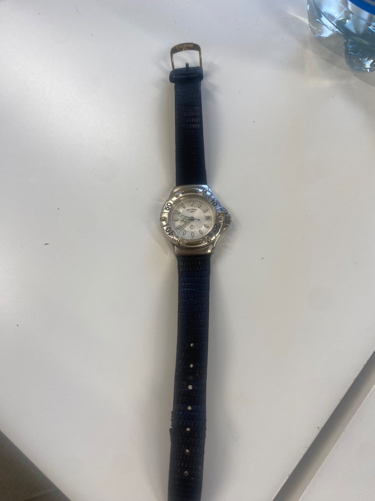 Fabulous Ladies Rotary diving Watch 10112 S Silver & black 1990’s RR001