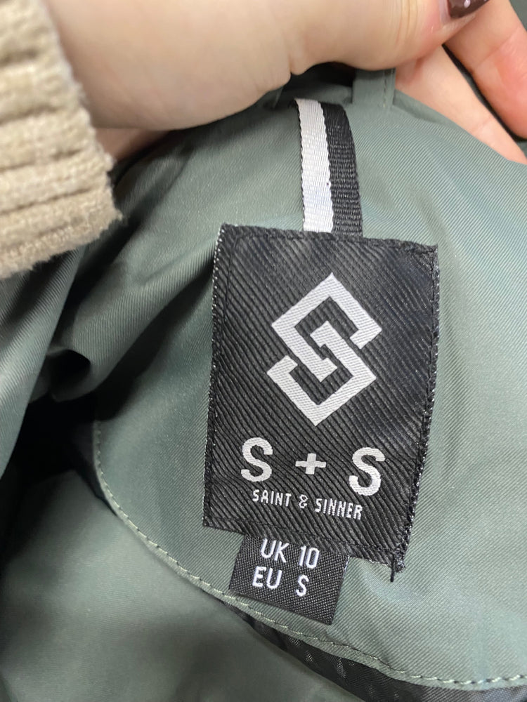 Fabulous Saint & sinner Puffer gilet UK10 Olive green SS002