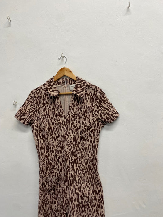 Fabulous Maeve by Anthropologie Jumpsuit UK 12 Pink brown leopard SS002