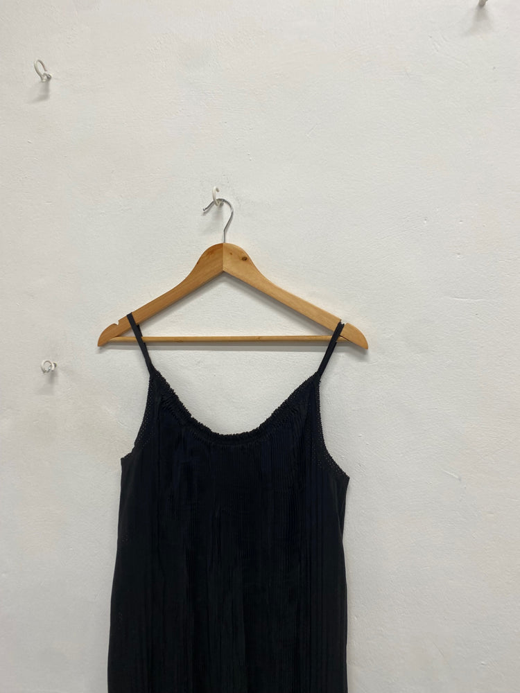 Fabulous AllSaints Romey pleated Maxi Dress UK 12 Black SS002