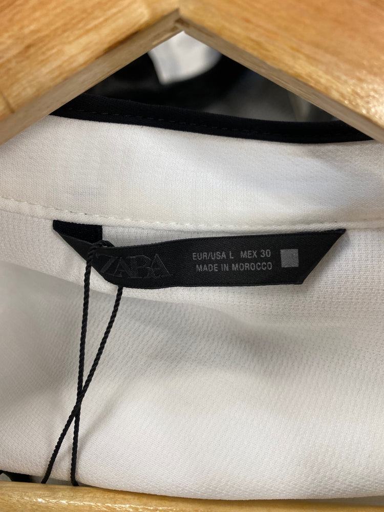 Fabulous Zara elegant button down classic Midi Dress UK12 White SS002