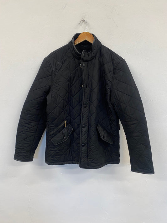 Fabulous Barbour Powell Quilted jacket fleece lined UkM Black SS002