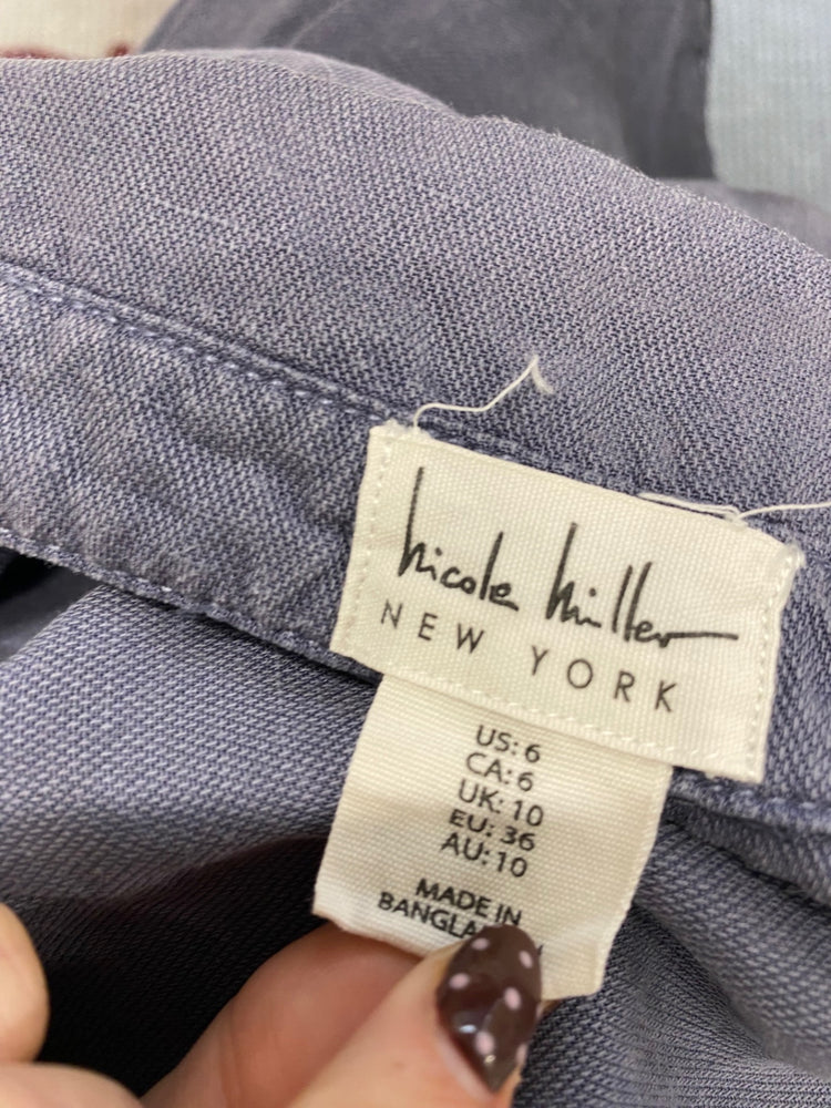 Fabulous Nicole miller Playsuit linen Uk 10 Navy blue SS002