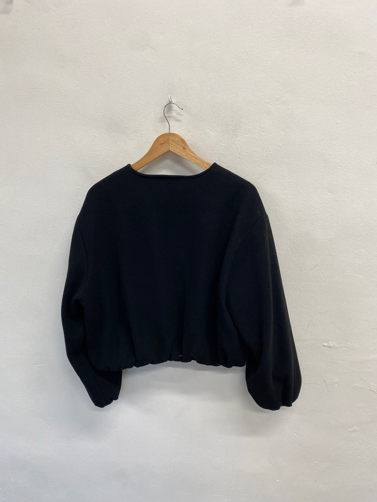 Fabulous Zara Bomber jacket UK 12 Black cosy SS002