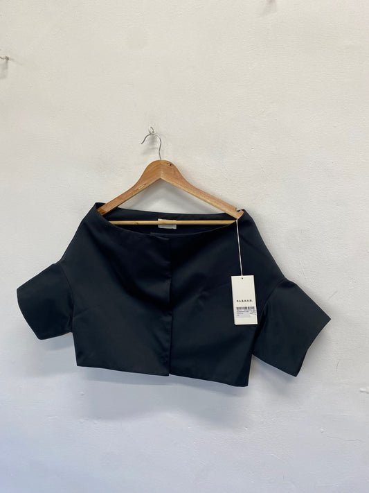 Fabulous Parosh Bolero UK 12 Black cropped formal classy SS002